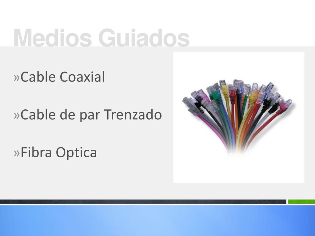 Medios Guiados Cable Coaxial Cable de par Trenzado Fibra Optica