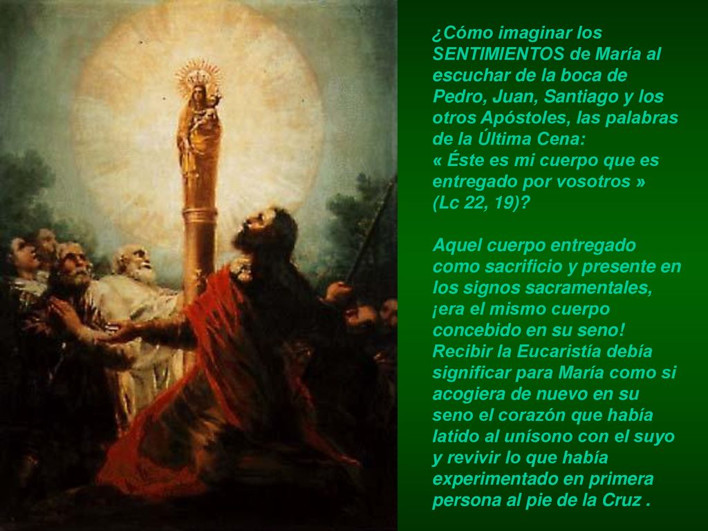 ¿Cómo imaginar los SENTIMIENTOS de María al escuchar de la boca de Pedro, Juan, Santiago y los otros Apóstoles, las palabras de la Última Cena: