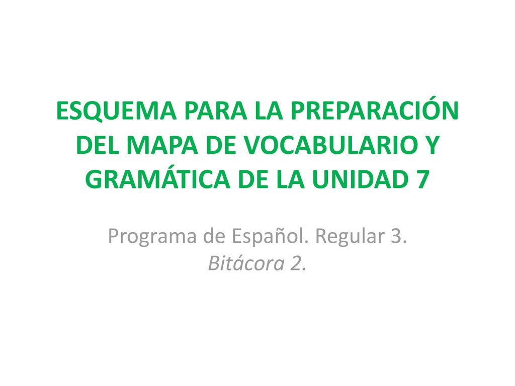 Programa de Español. Regular 3. Bitácora 2.