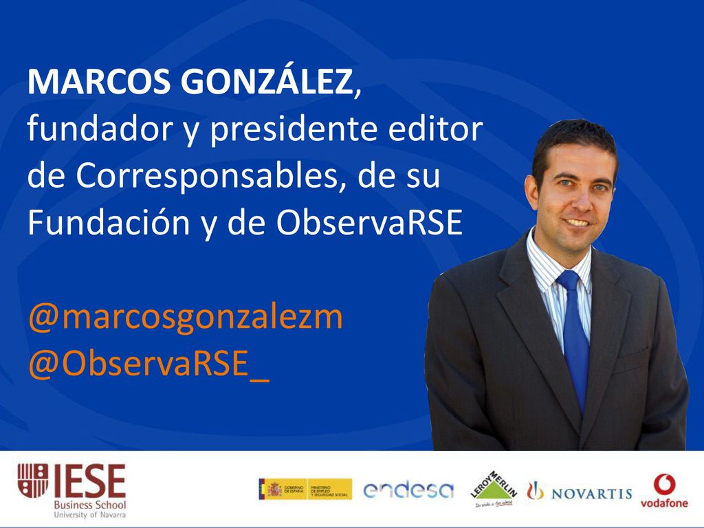 Marcos González, fundador y presidente editor de Corresponsables, de su Fundación y de ObservaRSE