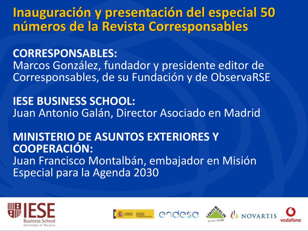 Inauguración y presentación del especial 50 números de la Revista Corresponsables