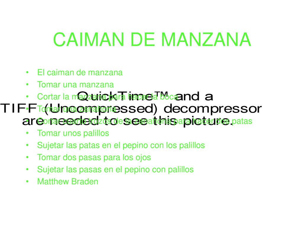 CAIMAN DE MANZANA El caiman de manzana Tomar una manzana