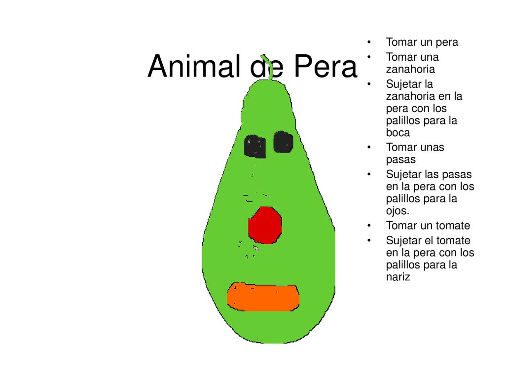 Animal de Pera Tomar un pera Tomar una zanahoria