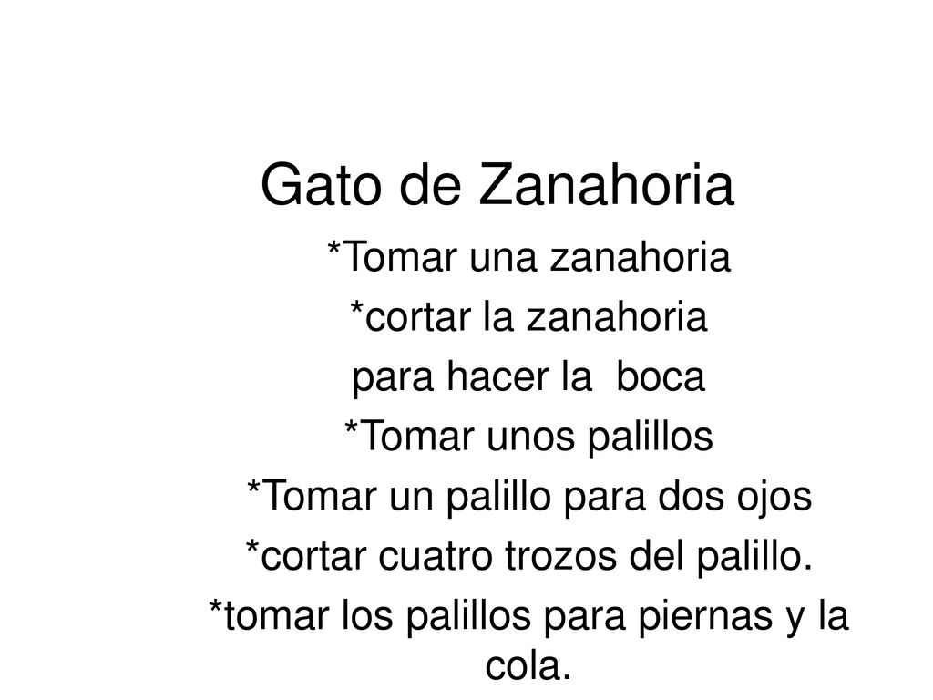 Gato de Zanahoria *Tomar una zanahoria *cortar la zanahoria