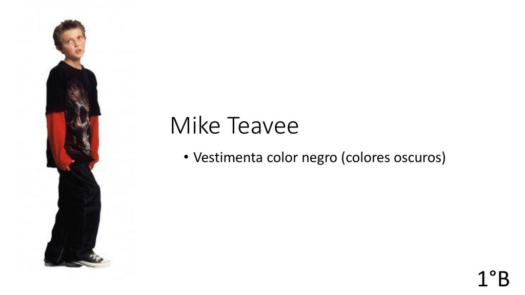 Mike Teavee Vestimenta color negro (colores oscuros) 1°B