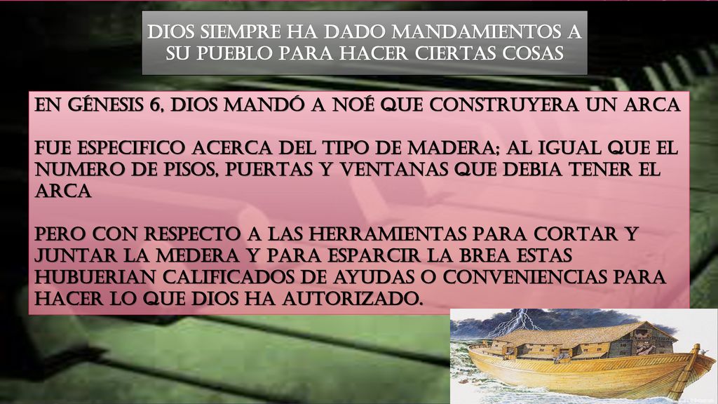 DIOS SIEMPRE HA DADO MANDAMIENTOS A SU PUEBLO PARA HACER CIERTAS COSAS