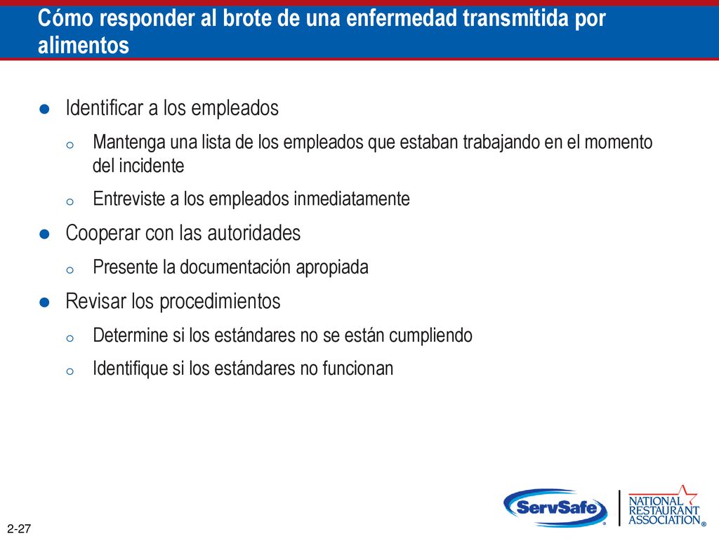 Cómo responder al brote de una enfermedad transmitida por alimentos