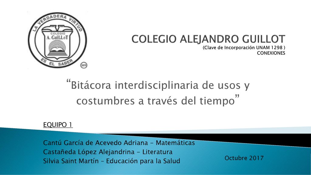 Bitácora interdisciplinaria de usos y costumbres a través del tiempo