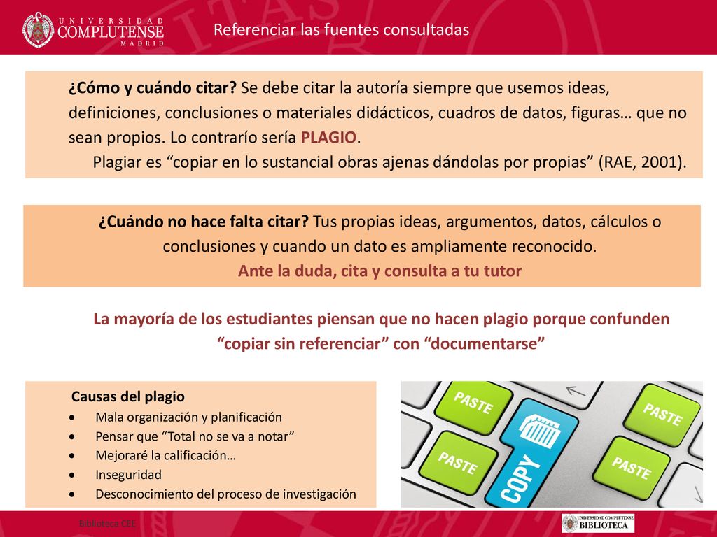 Ante la duda, cita y consulta a tu tutor