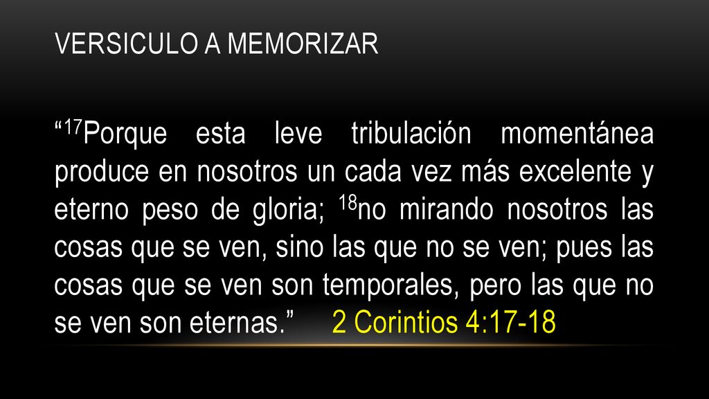 Versiculo A Memorizar 17porque Esta Leve Tribulación