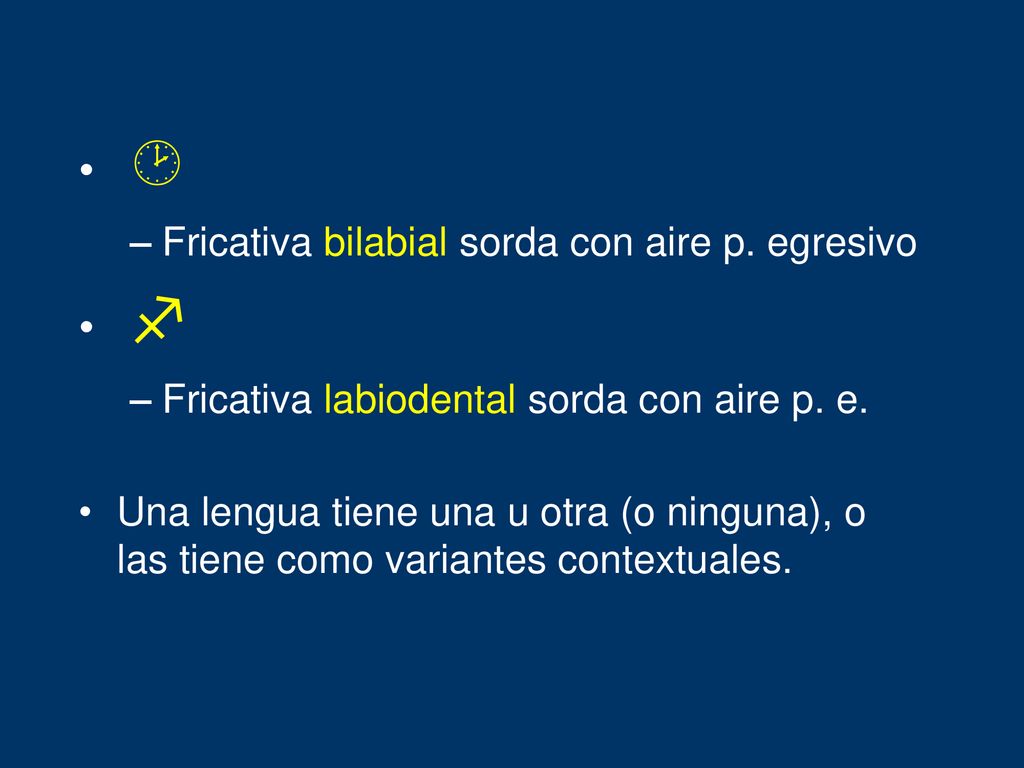 ¸ f Fricativa bilabial sorda con aire p. egresivo