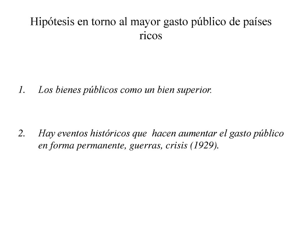 Hipótesis en torno al mayor gasto público de países ricos