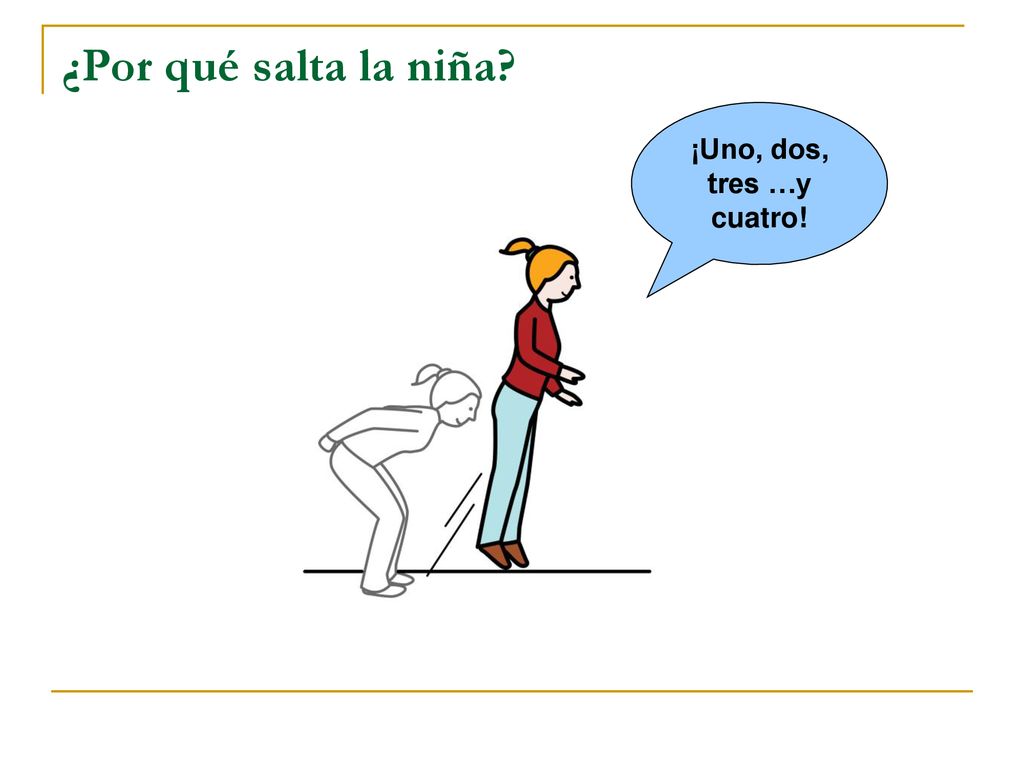 ¿Por qué salta la niña ¡Uno, dos, tres …y cuatro!