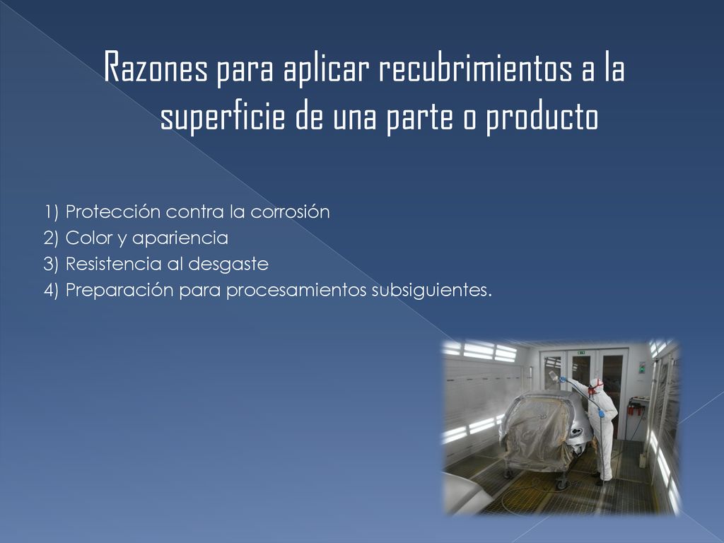 Razones para aplicar recubrimientos a la superficie de una parte o producto