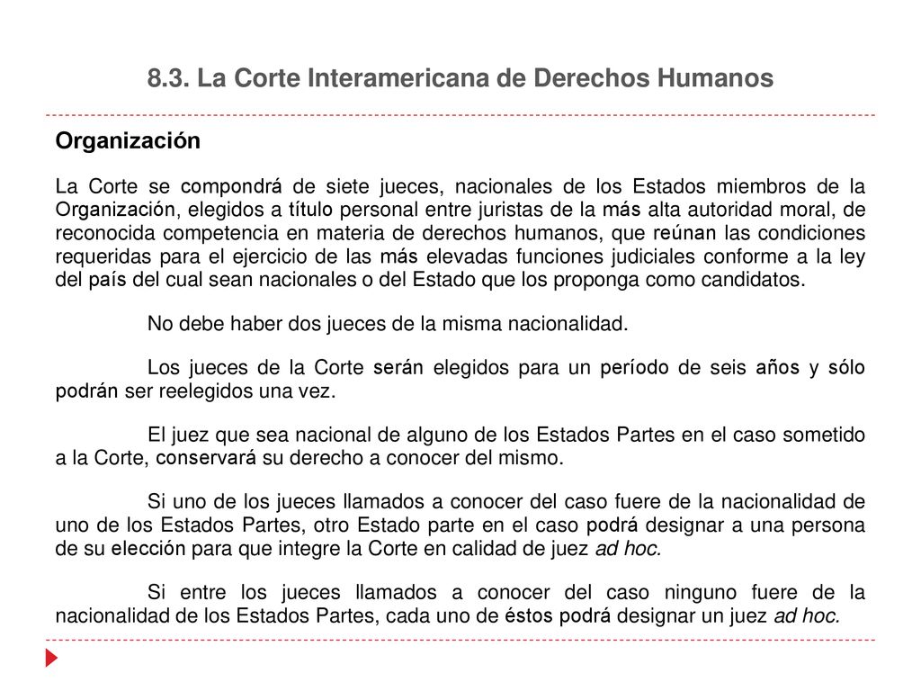 8.3. La Corte Interamericana de Derechos Humanos