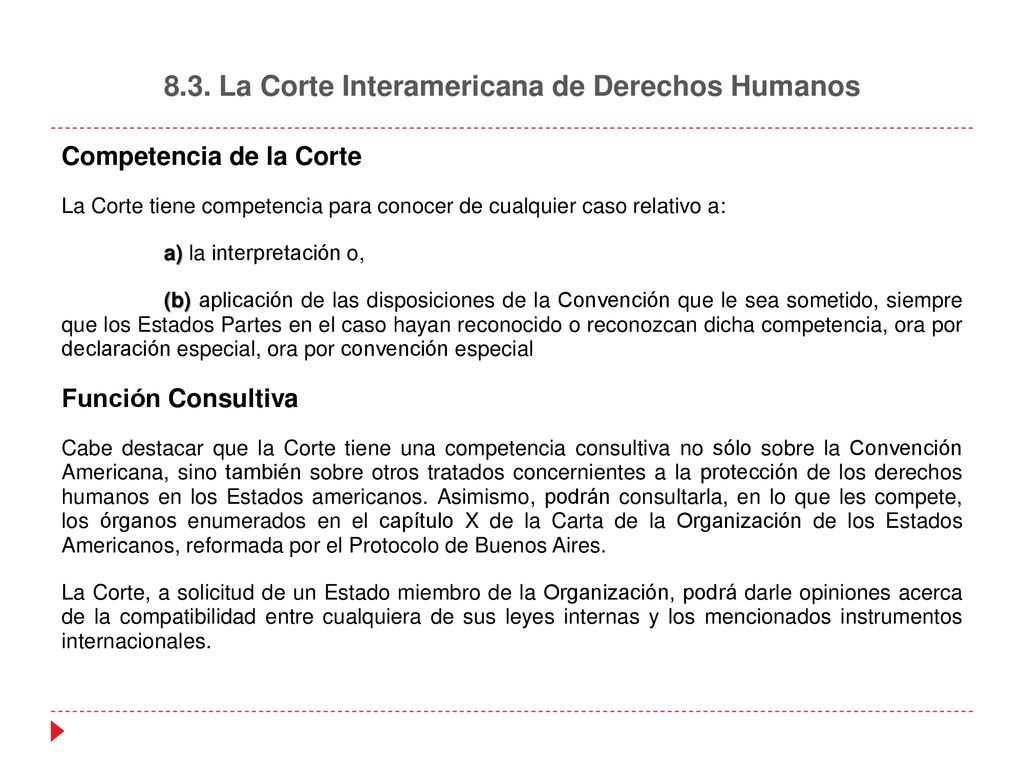 8.3. La Corte Interamericana de Derechos Humanos