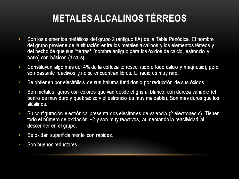 Metales alcalinos térreos
