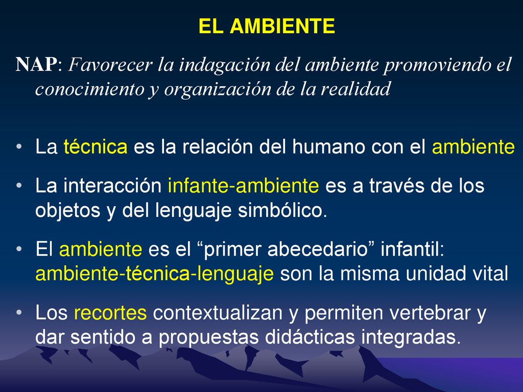 EL AMBIENTE NAP: Favorecer la indagación del ambiente promoviendo el conocimiento y organización de la realidad.