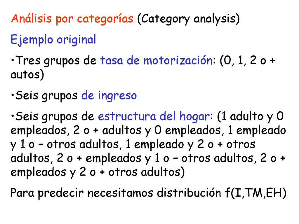 Análisis por categorías (Category analysis)