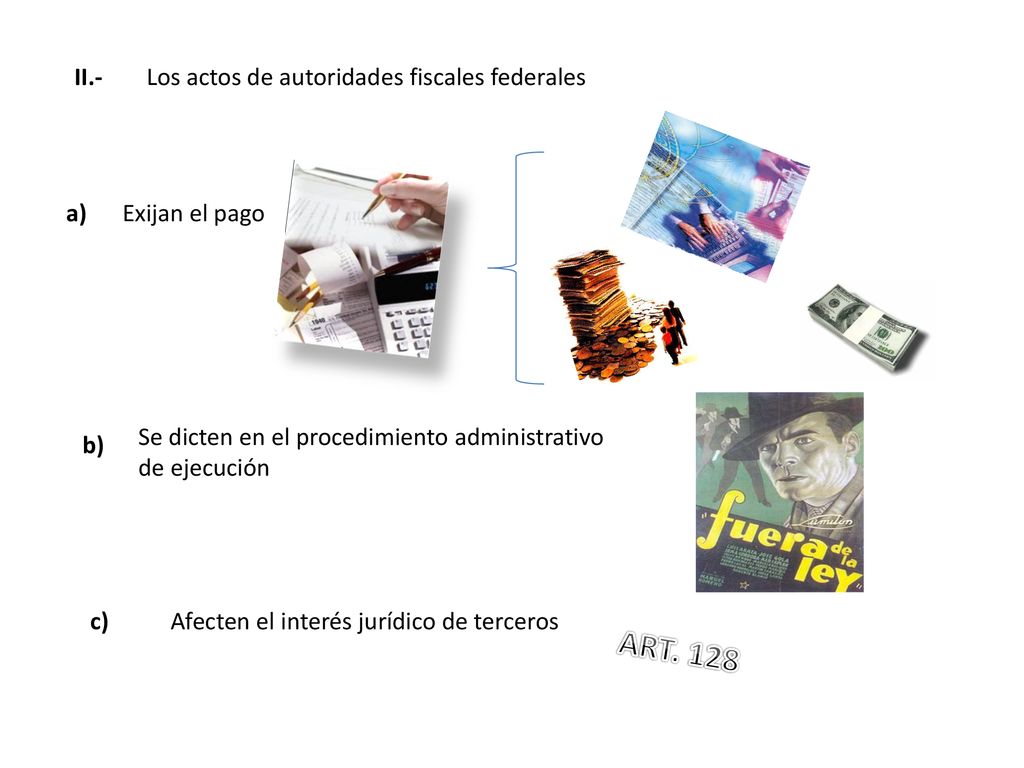 ART. 128 II.- Los actos de autoridades fiscales federales a)