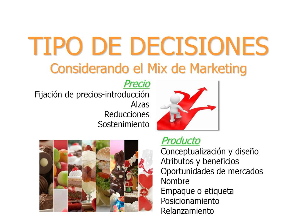 TIPO DE DECISIONES Considerando el Mix de Marketing