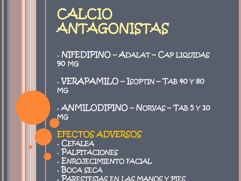 CALCIO ANTAGONISTAS. NIFEDIPINO – Adalat – Cap liquidas 90 mg