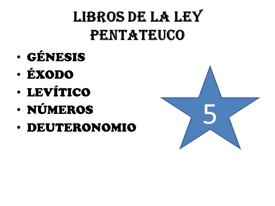 LIBROS DE LA LEY PENTATEUCO