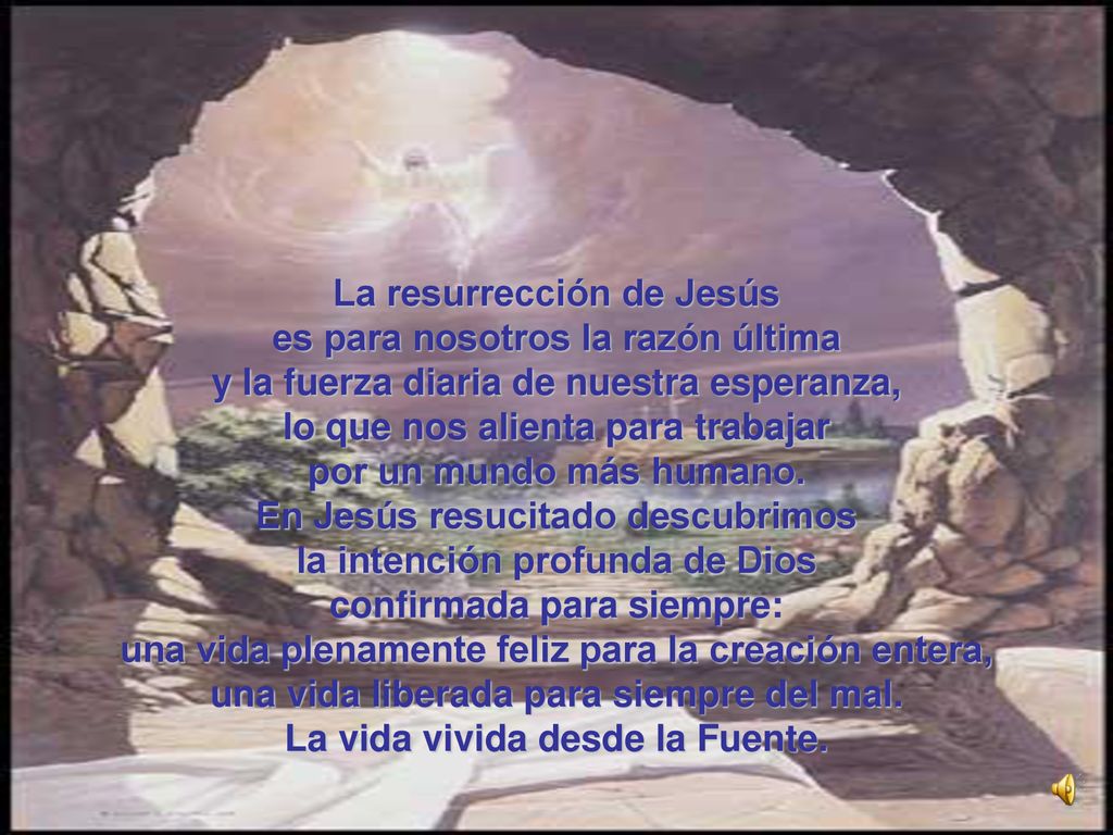 La resurrección de Jesús es para nosotros la razón última y la fuerza diaria de nuestra esperanza, lo que nos alienta para trabajar por un mundo más humano.