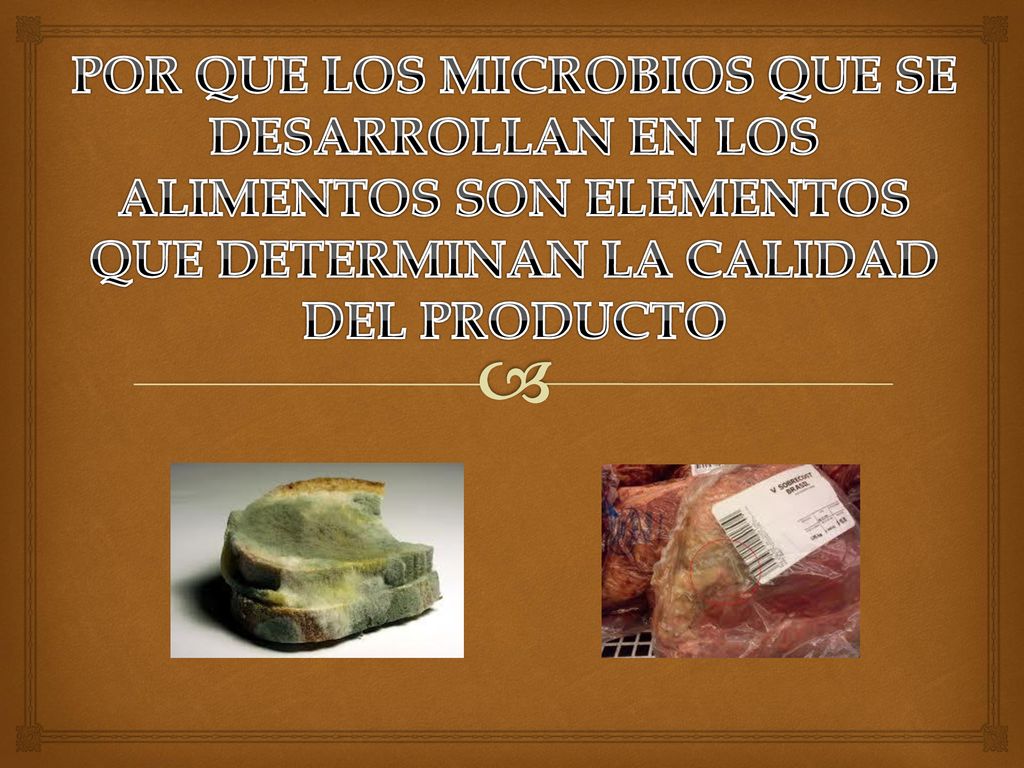 POR QUE LOS MICROBIOS QUE SE DESARROLLAN EN LOS ALIMENTOS SON ELEMENTOS QUE DETERMINAN LA CALIDAD DEL PRODUCTO