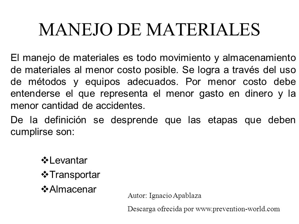 MANEJO DE MATERIALES