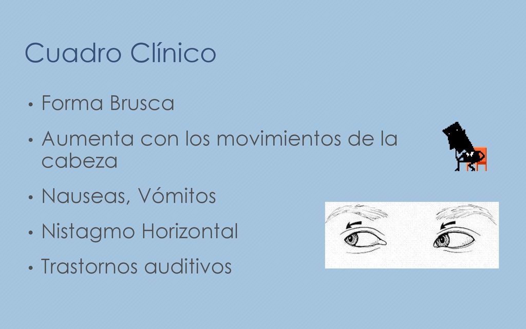Cuadro Clínico Forma Brusca Aumenta con los movimientos de la cabeza
