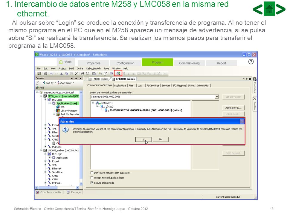 1. Intercambio de datos entre M258 y LMC058 en la misma red ethernet.