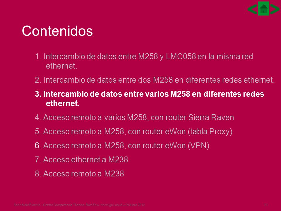 Contenidos 1. Intercambio de datos entre M258 y LMC058 en la misma red ethernet.