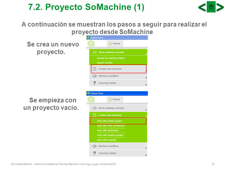 Se crea un nuevo proyecto. Se empieza con un proyecto vacío.