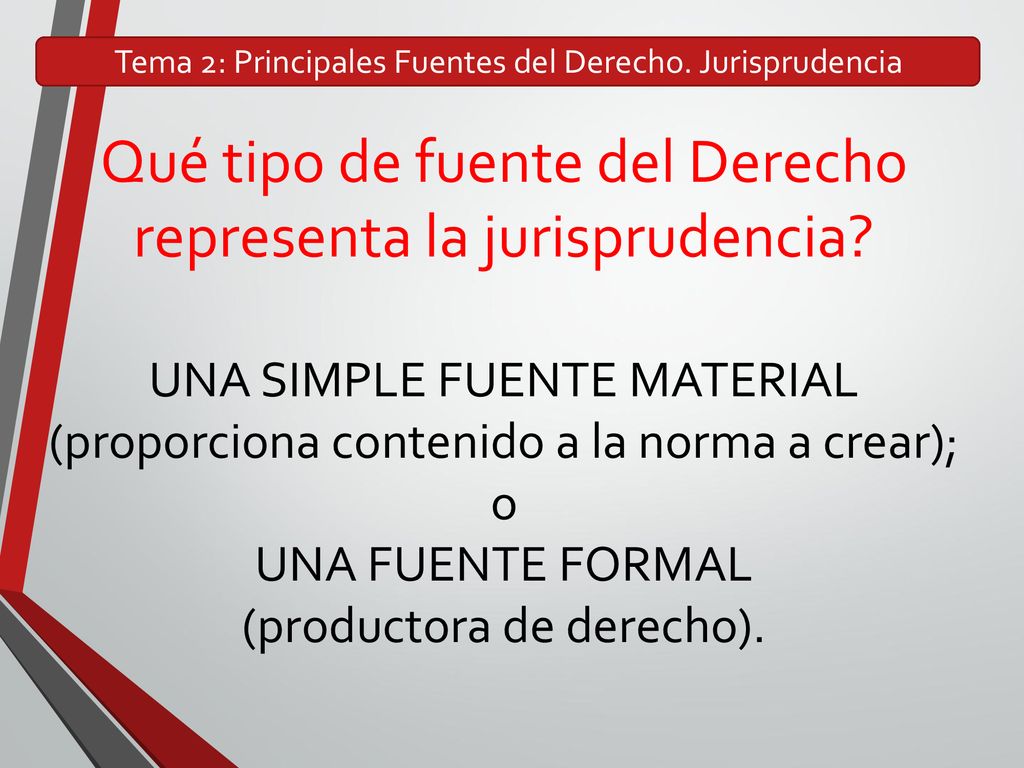 Qué tipo de fuente del Derecho representa la jurisprudencia