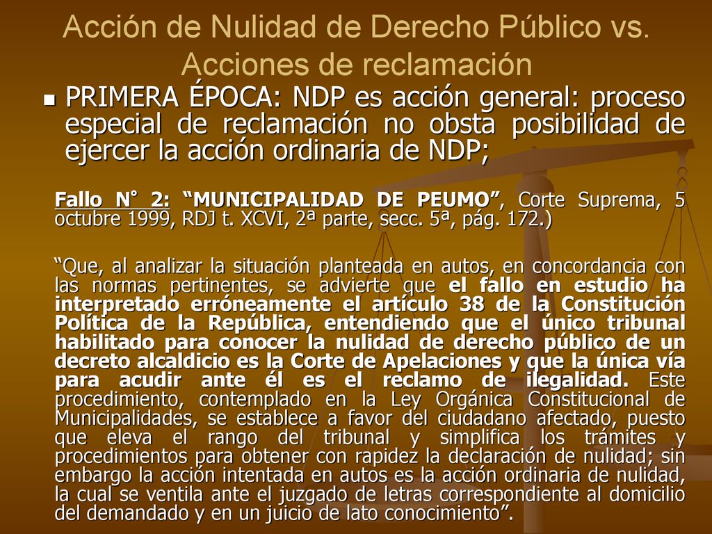 Acción de Nulidad de Derecho Público vs. Acciones de reclamación