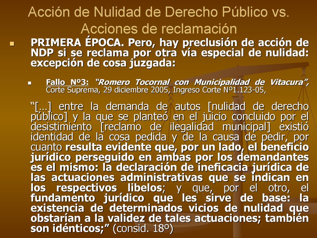 Acción de Nulidad de Derecho Público vs. Acciones de reclamación