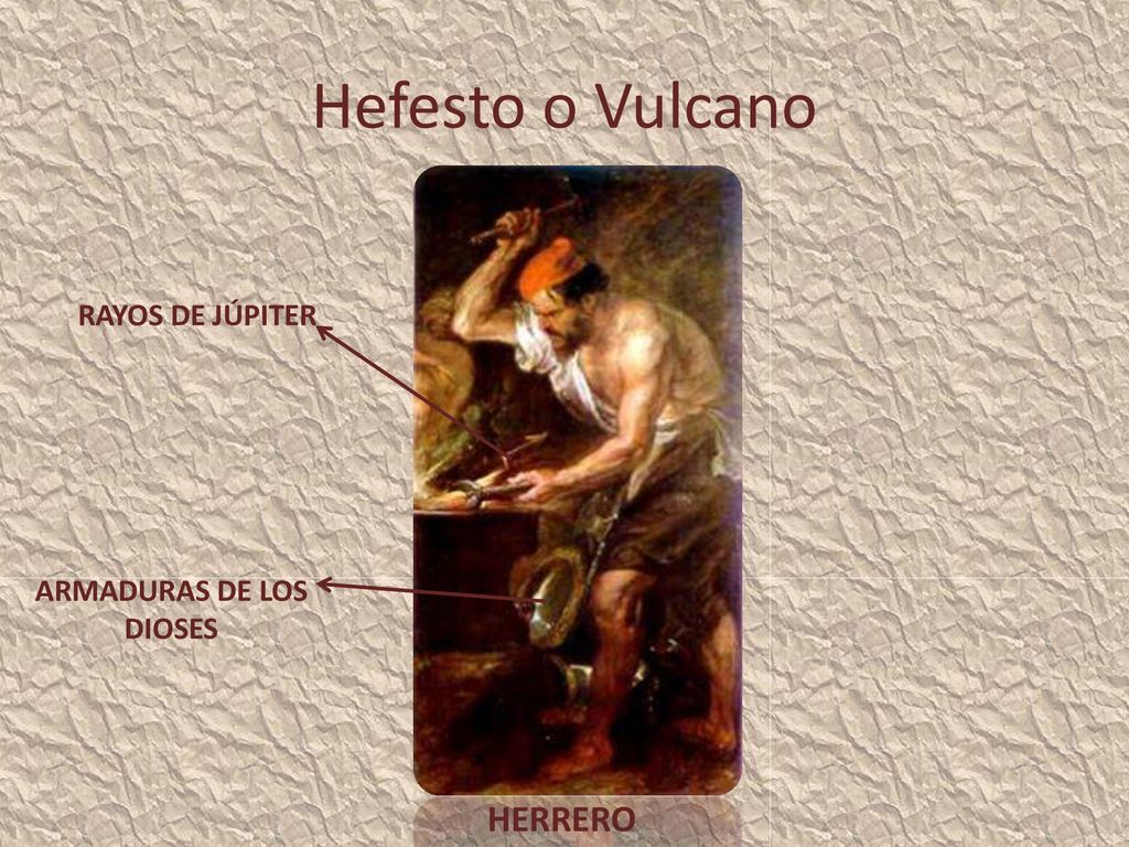 Hefesto o Vulcano RAYOS DE JÚPITER ARMADURAS DE LOS DIOSES HERRERO