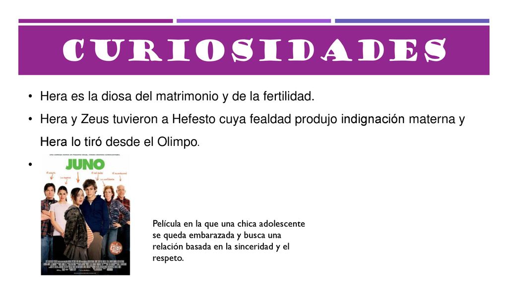 CURIOSIDADES Hera es la diosa del matrimonio y de la fertilidad.