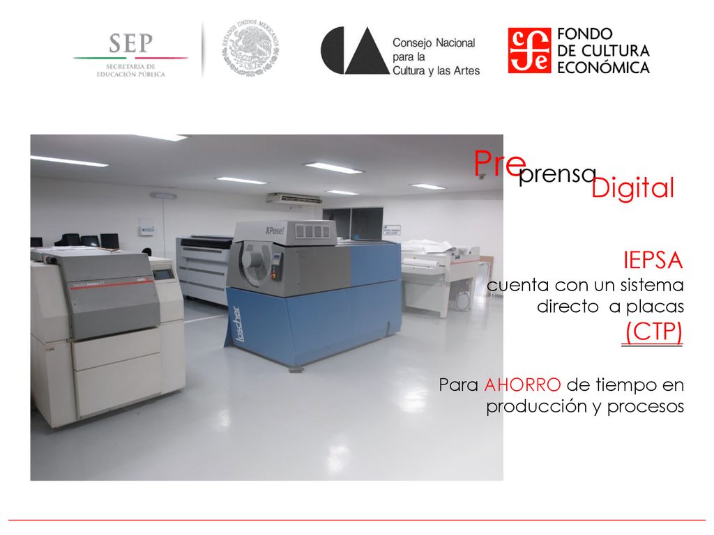 Pre Digital prensa IEPSA (CTP) cuenta con un sistema directo a placas