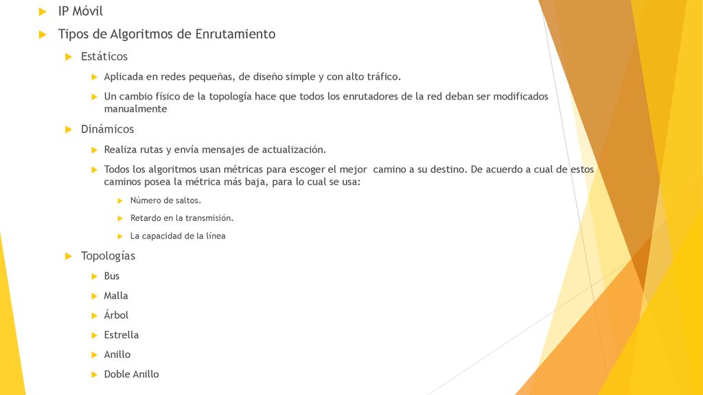 Tipos de Algoritmos de Enrutamiento