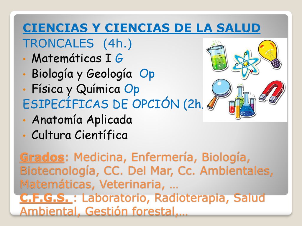 CIENCIAS Y CIENCIAS DE LA SALUD TRONCALES (4h.) Matemáticas I G