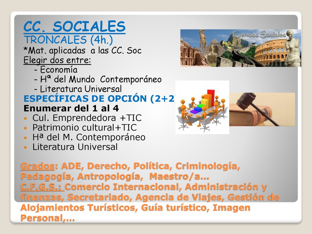 CC. SOCIALES TRONCALES (4h.) *Mat. aplicadas a las CC. Soc