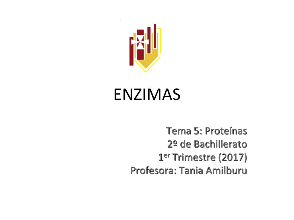 ENZIMAS Tema 5: Proteínas 2º de Bachillerato 1er Trimestre (2017)
