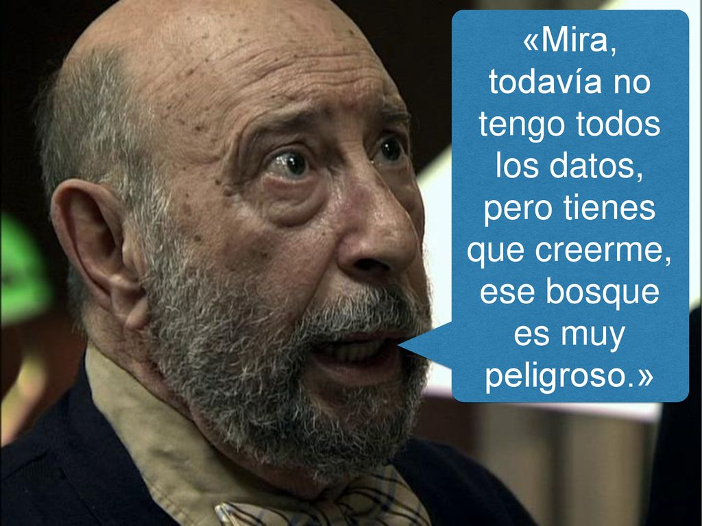 «Mira, todavía no tengo todos los datos, pero tienes que creerme, ese bosque es muy peligroso.»