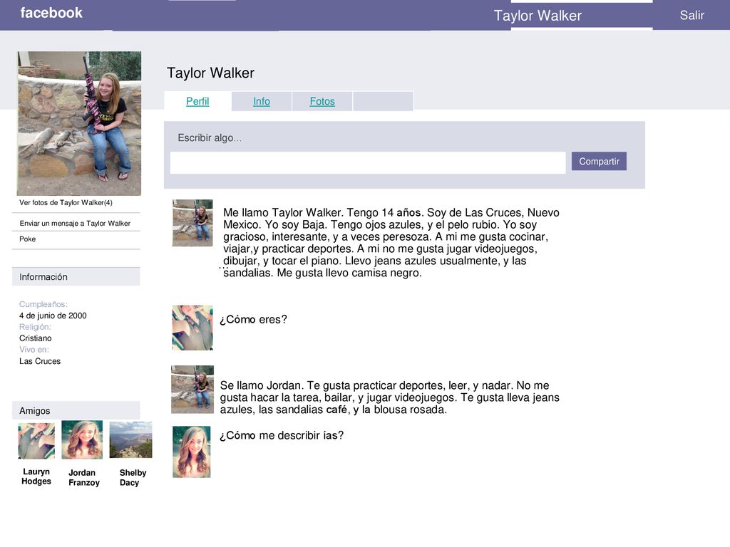 facebook Taylor Walker Taylor Walker Perfil Thomas Cousler Salir