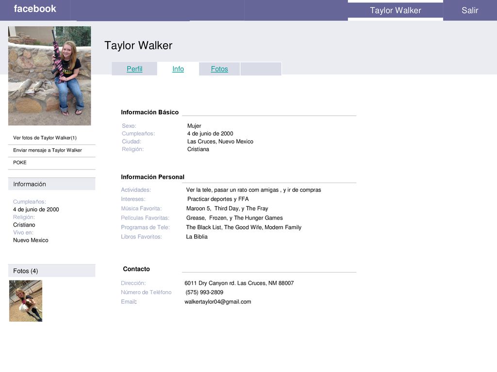 Taylor Walker facebook Perfil Fotos Taylor Walker Salir Perfil Info