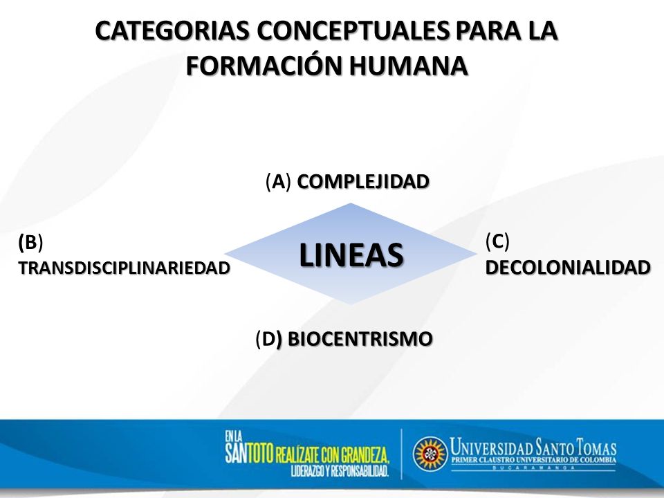 CATEGORIAS CONCEPTUALES PARA LA FORMACIÓN HUMANA
