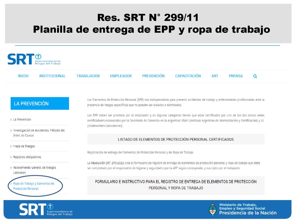 Decreto 351/79 - Anexo I, Cap. 16, Arts. 138 AL 144.