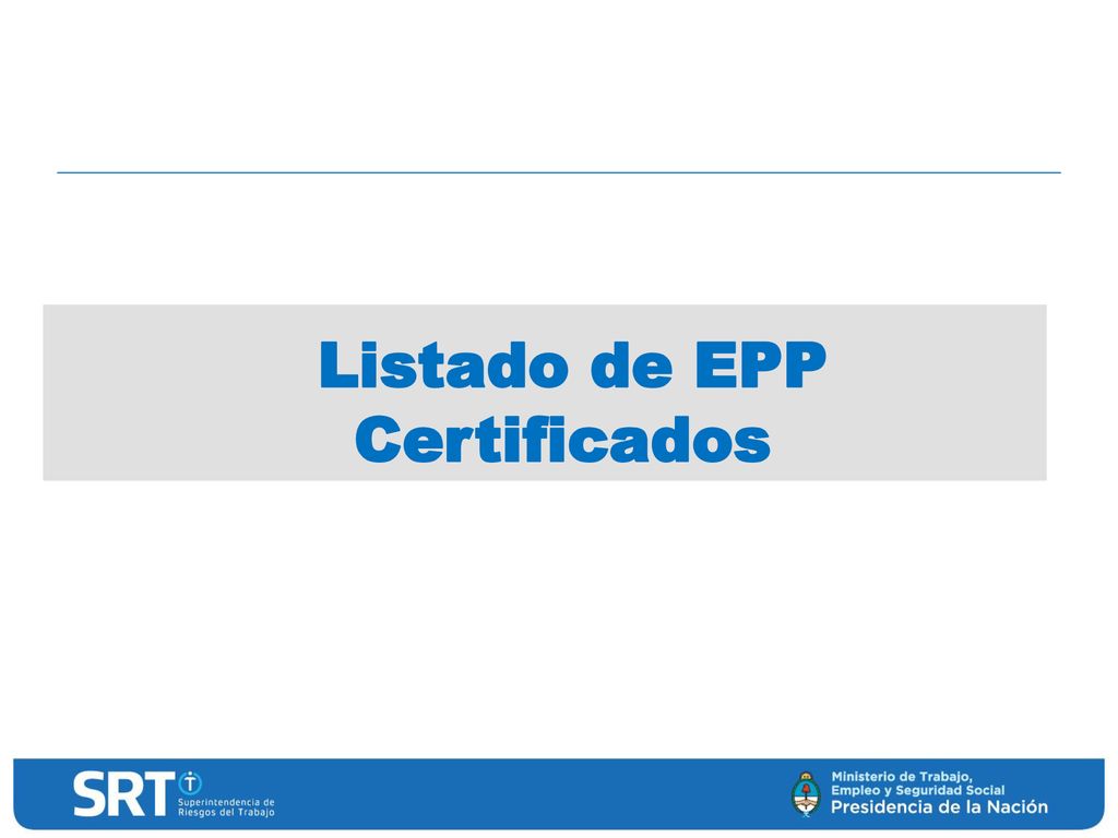 Listado de EPP Certificados